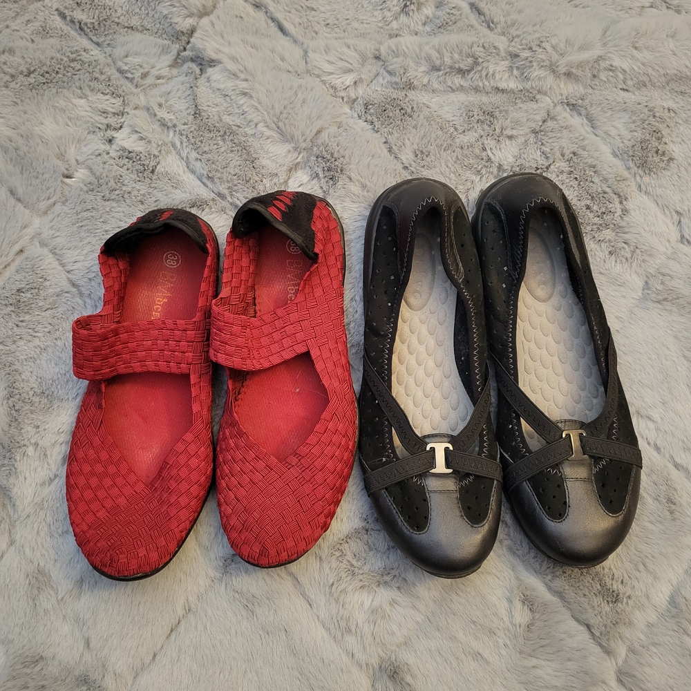 Elegant Red and Black Women's Loafers